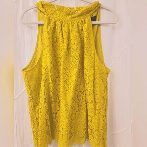 J Crew Chartreuse Lace Shirt